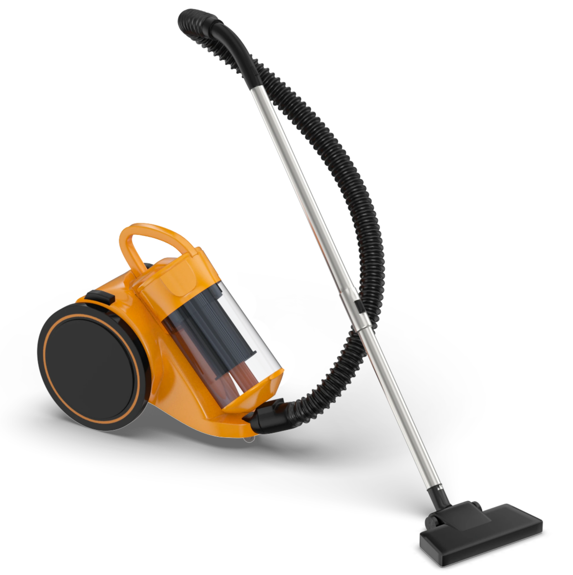 3D Rendered yellow vaccuum cleaner image