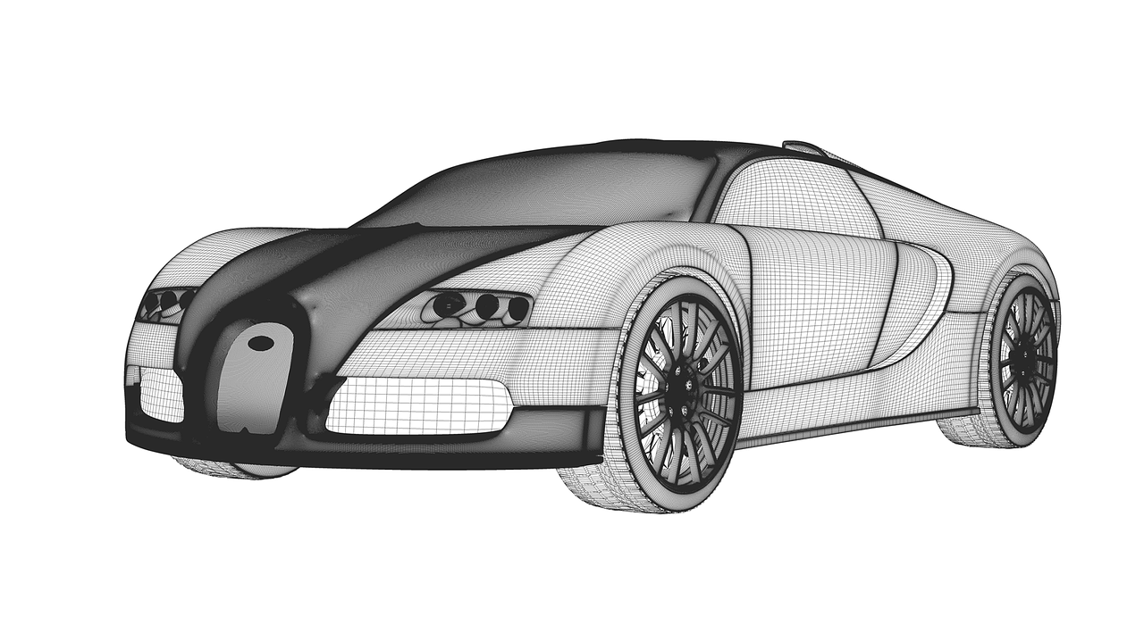 3D Rendering of Bugatti Veyron Car